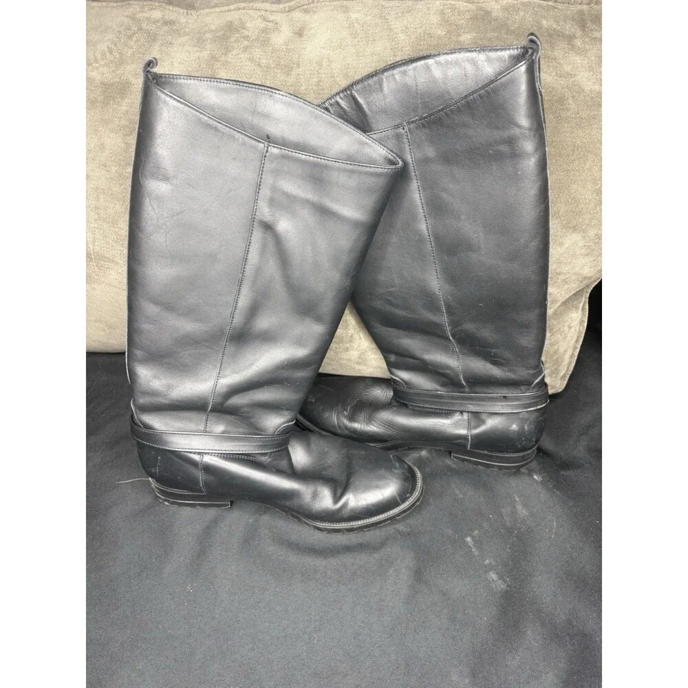 L.L. Bean Tall Black Leather Gore-Tex Riding Boots Womens 9.5 Made In Canada